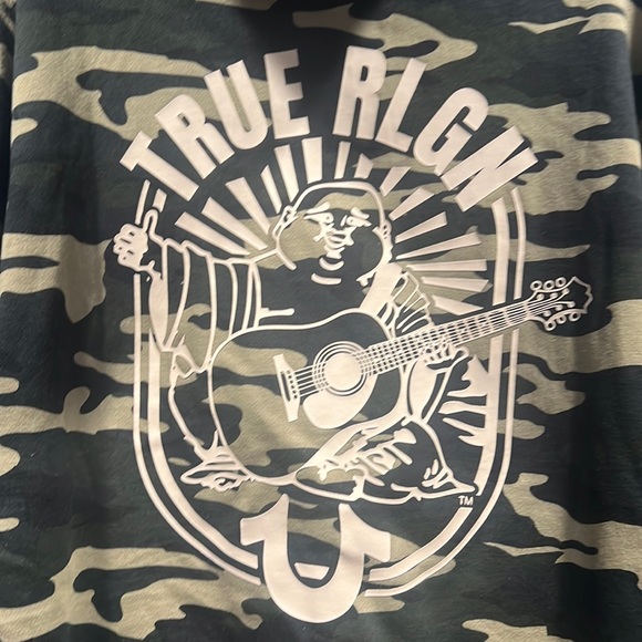 True Religion Cotton Blend Jersey w/Fleece Finish on Inside Full Zip Hoodie - Picture 6 of 10